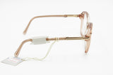 Luxottica womens eyeglasses frame clar acetate with brown grain, New Old Stock 1980s