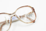 Luxottica womens eyeglasses frame clar acetate with brown grain, New Old Stock 1980s