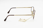 Byblos mod. 578 3060 S rectangular chamfered eyeglasses brown dappled and old gold, chiseled arms and Fleet Arm System, New Old Stock 90s