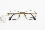 Byblos mod. 578 3060 S rectangular chamfered eyeglasses brown dappled and old gold, chiseled arms and Fleet Arm System, New Old Stock 90s