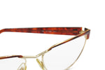 Laura Biagiotti cat eye half lunettes in Pale golden and Brown colours // Fashion woman eyeglasses // NOS