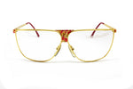 Laura Biagiotti mod. V 90 shiny gold & design pattern , Flat top unisex eyewear, Hype and colorfull