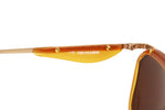 Trussardi ts 010 vintage 1980s sunglasses honey caramel brown adorned frame twisted rope // NOS spectacles