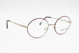 Marcolin made in Italy vintage round frame red spotted & gold, Vintage 1990s eyeglasses full metal, New Old Stock