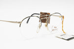 Round pilot eyewear eyeglasses frame pale golden & black, West Coast By Equipe Vista, Deadstock 1980s