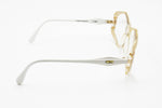 Cazal Vintage Eyeglasses Mod. 312 Col. 192 , Hype unique white and clear, triangular inserts, New Old Stock 80s