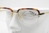 VOGUE Trevor , squared half rimmed golden frame eyeglass havana acetate eyebrows, New Old Stock