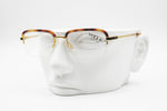 VOGUE Trevor , squared half rimmed golden frame eyeglass havana acetate eyebrows, New Old Stock