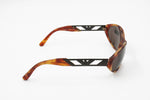 Emporio Armani wrapping sunglasses 544-S 144-S oval lenses dappled brown acetate, New Old Stock