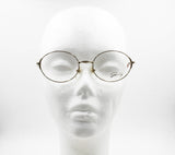 Genny 587 5001 frame Italy, Oval large eyeglasses frame golden, New Old Stock 80s