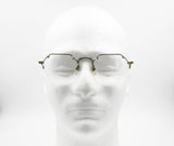 Robert La Roche mod. 134 eyeglass frame half rimmed octagonal, Old gold with chiseled arms nose bridge, New Old Stock