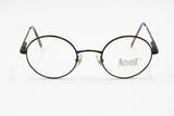 Look occhiali vintage black eyeglass frame round rims, Flexible arms, New Old Stock 80s