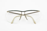 Cacharel 447-06 vintage optical eyeglass frame, half rimmed golden and azure, New Old Stock 70s