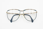 Silhouette M 6078 20 oversize oval eyeglasses eyewear frame, Golden & Blue, Made in Austria, New Old Stock 1980s