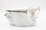 Genny 587 5025 frame Italy, Oval large eyeglasses frame golden with animalier changing effect, New Old Stock 80s
