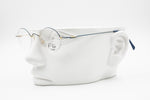 Vintage Flair Top Ten 563 703 high design modernist eyeglasses frame, little round blue & Gold, new Old Stock 1990s