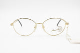 Simonetta Ravizza by Annabella rare eyeglasses frame 1980s, Oval large rims golden color, New Old Stock 1980s