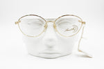 Simonetta Ravizza by Annabella rare eyeglasses frame 1980s, Oval large rims golden color, New Old Stock 1980s