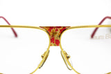 Laura Biagiotti mod. V 90 shiny gold & design pattern , Flat top unisex eyewear, Hype and colorfull