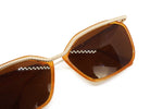 Trussardi ts 010 vintage 1980s sunglasses honey caramel brown adorned frame twisted rope // NOS spectacles