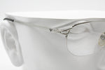 Vogue VO3113 vintage eyeglass frame half rimmed wired, Silver coated metal rectangualar, New Old Stock