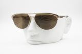 Luxottica sunglasses rare design mod. 7562 Golden plated 18k, Made in Italy, Vintage New Old Stock 1980s