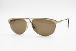 Luxottica sunglasses rare design mod. 7562 Golden plated 18k, Made in Italy, Vintage New Old Stock 1980s