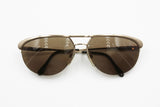 Luxottica sunglasses rare design mod. 7562 Golden plated 18k, Made in Italy, Vintage New Old Stock 1980s