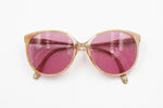 Italian Vintage new sunglasses KADOR mod. Delia, marmorized pink with violet lenses, New Old Stock 1970s