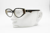 Vintage Cat eye black with strass eyeglasses frame eyewear, piece of art Hand made France, New Old Stock 1960s