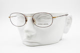 Giorgio Armani Vintage eyeglasses frame slim metal animalier and golden satin, Rectangualar eyeglasses, New Old Stock 1980s