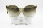 Authentic 1960s Luxottica Vintage sunglasses big squared oversize, Shaded green lenses, Deadstock 60s