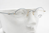 Vintage Flair Top Ten 563 703 high design modernist eyeglasses frame, little round blue & Gold, new Old Stock 1990s