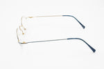 Vintage Flair Top Ten 563 703 high design modernist eyeglasses frame, little round blue & Gold, new Old Stock 1990s