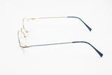 Vintage Flair Top Ten 563 703 high design modernist eyeglasses frame, little round blue & Gold, new Old Stock 1990s