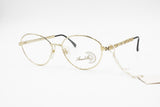 Simonetta Ravizza by Annabella rare eyeglasses frame 1980s, Oval large rims golden color, New Old Stock 1980s