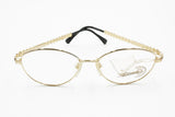 Simonetta Ravizza by Annabella rare eyeglasses frame 1980s, Oval large rims golden color, New Old Stock 1980s