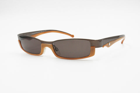 Augusto Valentini mod. 8070 rectangular elegant sunglasses, bronze & caramel undelined, New Old Stock