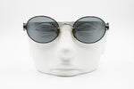 Vogart by Police 3527 5554 Round Vintage Sunglasses, Big logo temples, Black & Silver, New Old Stock 1980s