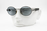 Vogart by Police 3527 5554 Round Vintage Sunglasses, Big logo temples, Black & Silver, New Old Stock 1980s