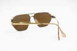 LANCETTI vintage 80s aviator sunglasses double bridge, golden and silver , New Old Stock