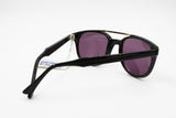Equipe Vista Italian Vintage sunglasses round panto with bridge, black & Gold, New Old Stock 1980s