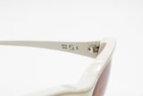 ZEISS West Germany Vintage White cat eye sunglasses, golden holes, Rockabilly luxury style, New Old Stock 80s