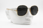 1960s EQUIPE VISTA Golden Silver Oval Sunglasses, medium oversize shade, New Old Stock 60s