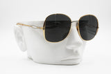 1960s EQUIPE VISTA Golden Silver Oval Sunglasses, medium oversize shade, New Old Stock 60s