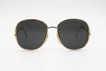 1960s EQUIPE VISTA Golden Silver Oval Sunglasses, medium oversize shade, New Old Stock 60s