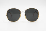 1960s EQUIPE VISTA Golden Silver Oval Sunglasses, medium oversize shade, New Old Stock 60s