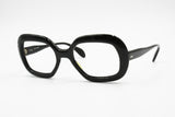 1960s FARBEN by Ghirlanda total black glossy squared frame, women ladies glasses frame, New Old Stock