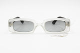 Eyematrix mod. EJE made in Italy Vintage sunglasses rectangular, white opaque & Black acetate, New Old Stock 1990s