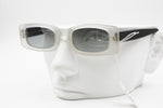 Eyematrix mod. EJE made in Italy Vintage sunglasses rectangular, white opaque & Black acetate, New Old Stock 1990s